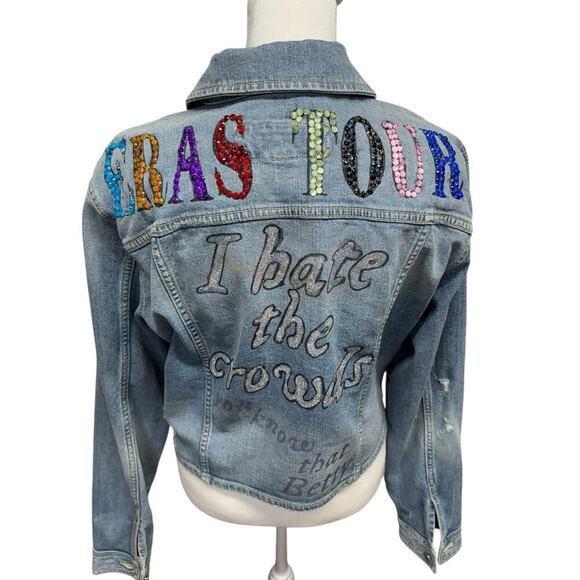 Marices Jackets & Blazers - The Eras Tour Bejeweled Taylor Swift Denim Jacket Size XL